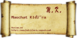 Maschat Klára névjegykártya